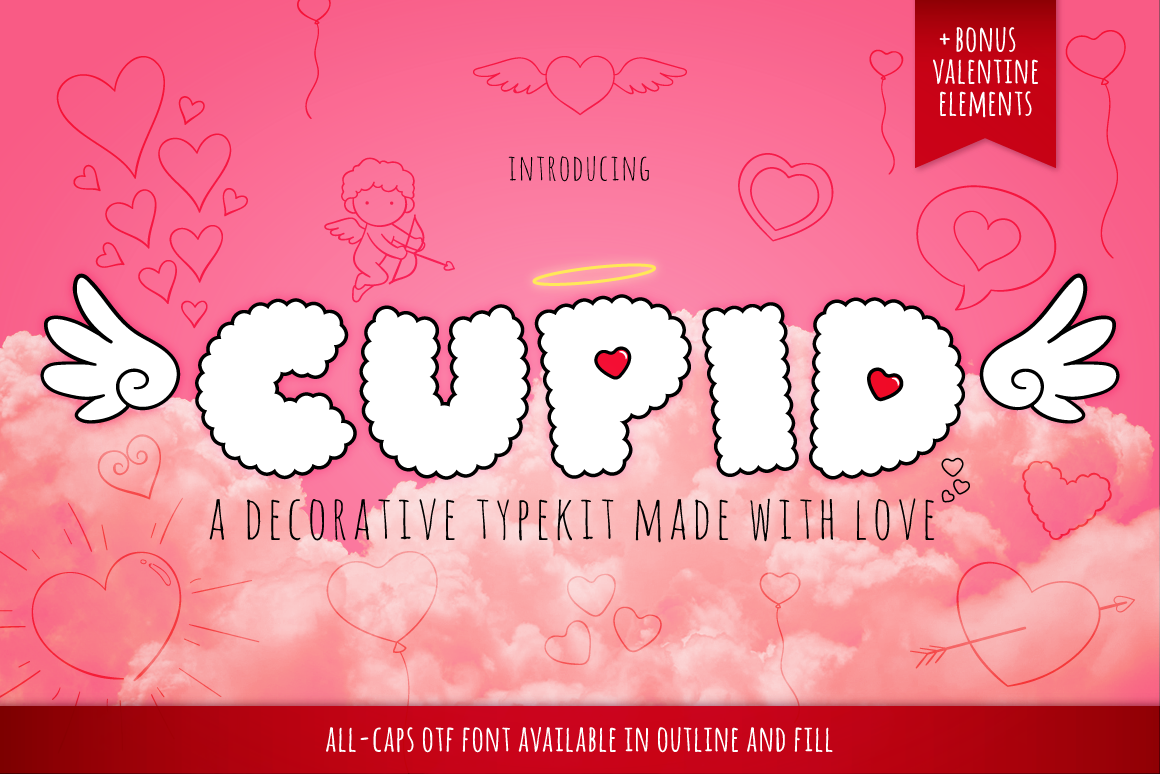 Cupid: A Bubbly Display Font for Valentine’s Day Crafts and Beyond