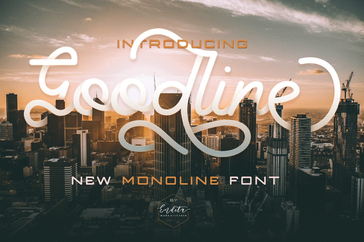 Goodline - Monoline: A Display Font for Modern Craft Designers