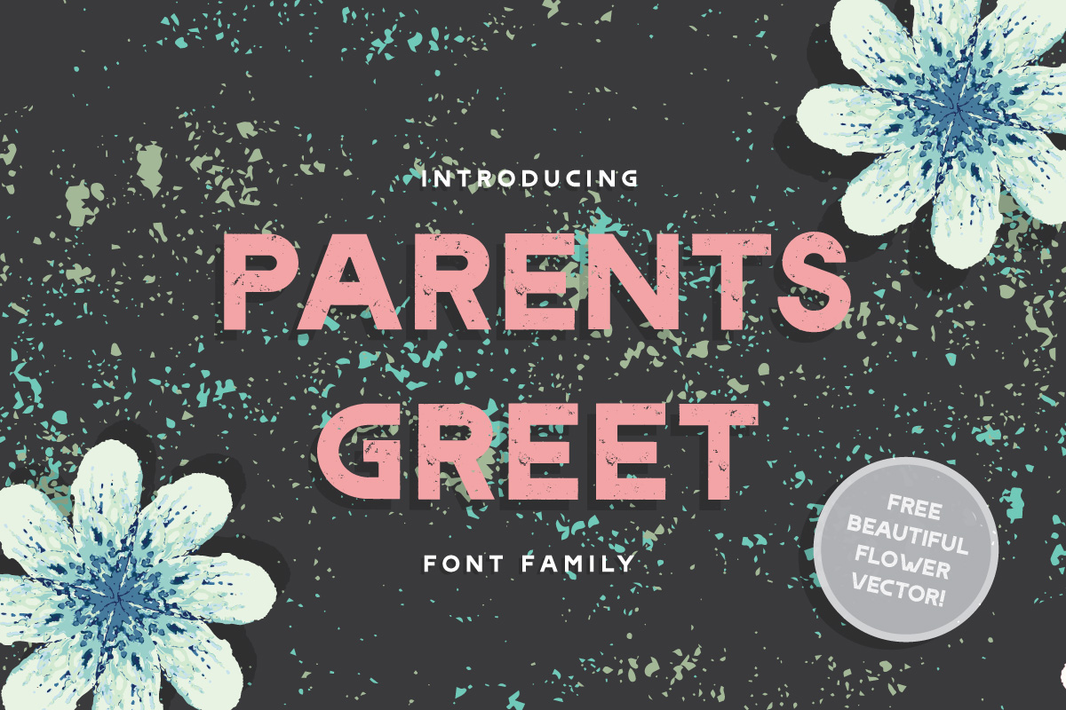 Parents Greet Font: A Display Typeface for Handmade Labels, Invitations & Shop Branding